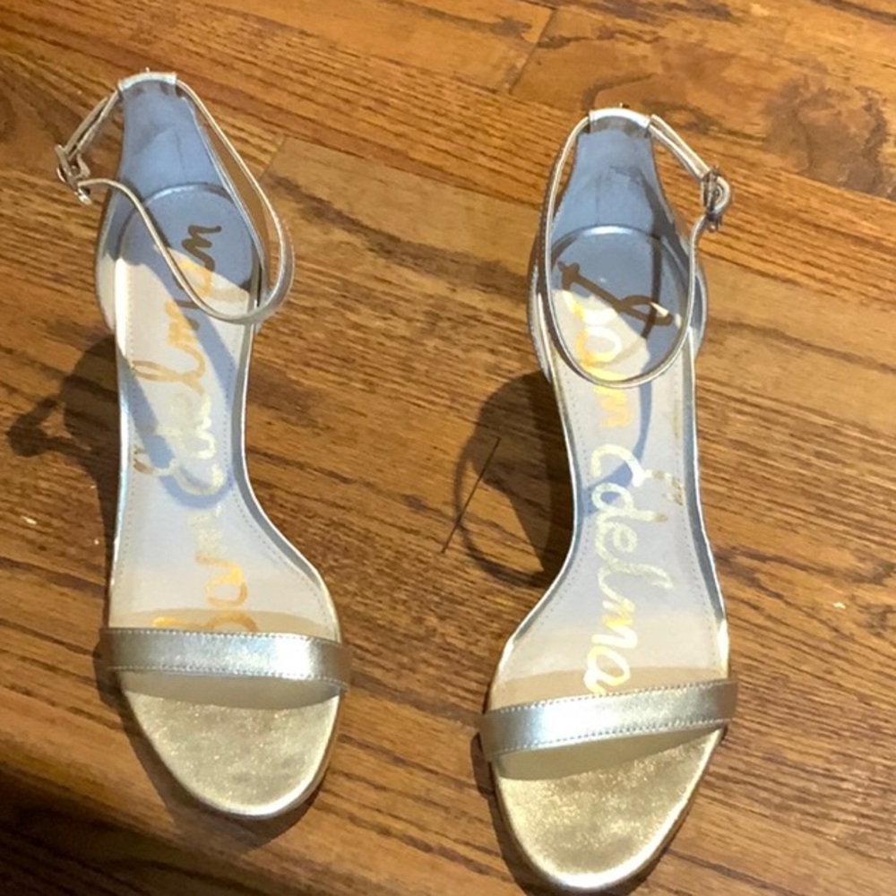 Sam Edelman Gold Ankle Strap Heels